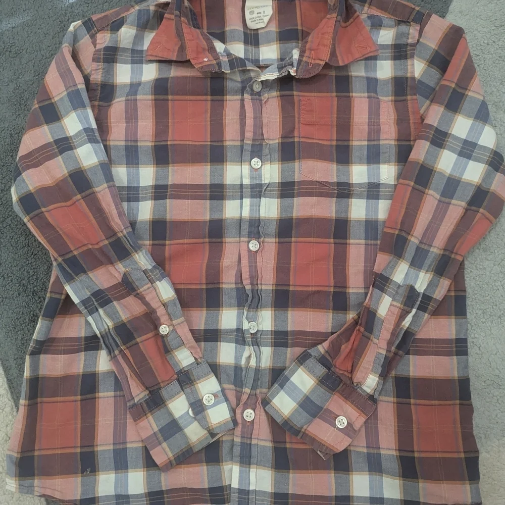 Crewcuts Red and Blue Plaid Button Down Shirt